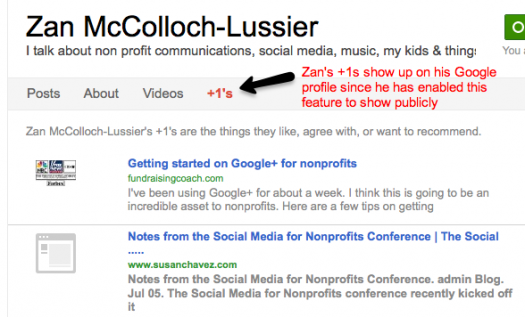 Google+1 profile tab