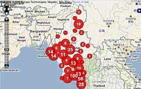 Myanmar crisis map