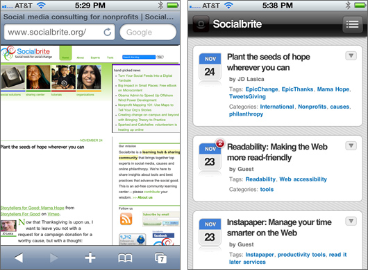 Socialbrite before-after