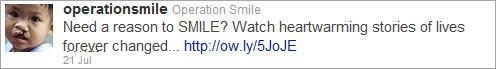 Sample Tweet for Operation Smile