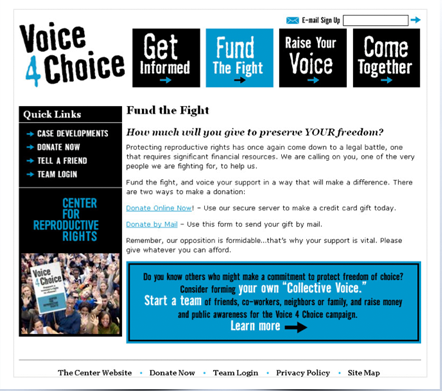 Voice4Choice microsite