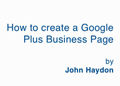 create Google Plus business page